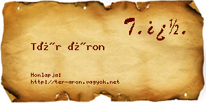 Tér Áron névjegykártya